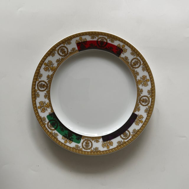 Postmodern I Love Baroque and Roll Salad Plates by Versace for Rosenthal, 2000s, Set of 6 For Sale - Image 3 of 10