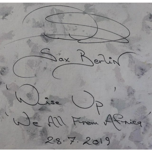 Sax Berlin Wise Up We All From Africa. Large Neo Expressionist Painting 2019 For Sale - Image 6 of 8