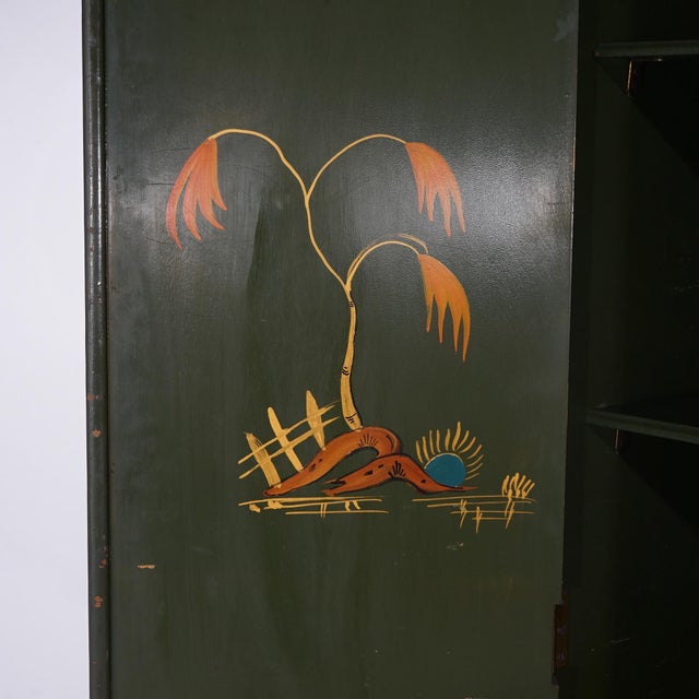 Antique French Style Carved Mahogany Polychromed Chinoiserie Decorated For Sale - Image 10 of 12