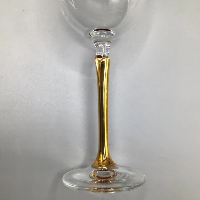 Gold Versailles Gold Stem Wine Glasses With Gold Rim by Colony - Set of 11 For Sale - Image 8 of 13
