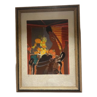 Albert Defossez, Abstract Composition, 1950s, Lithograph, Framed For Sale