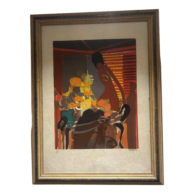 Albert Defossez, Abstract Composition, 1950s, Lithograph, Framed For Sale