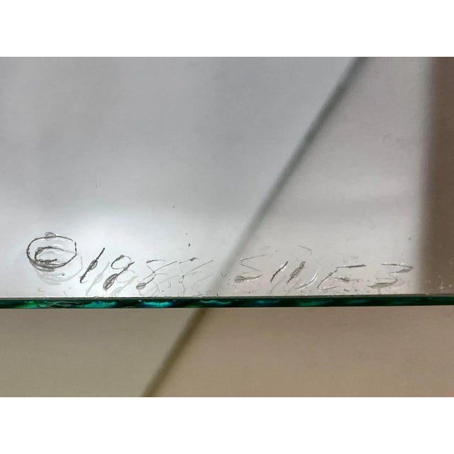 Transparent 1980s Postmodern Sculptural Glass Bowl by John Seitz for Side Three Studio For Sale - Image 8 of 10