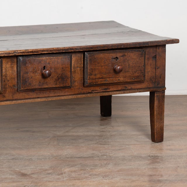 ​​​​​​​19th-Century French Three Drawer Walnut Coffee Table For Sale - Image 13 of 17
