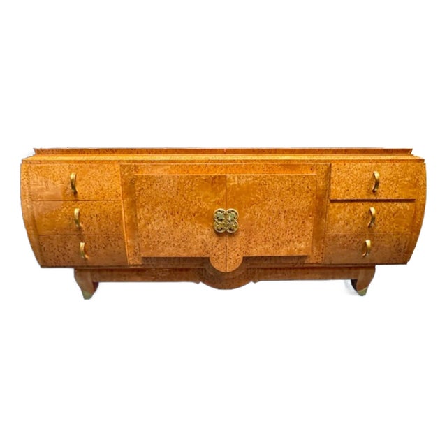 Mid Century French Art Deco Style Elm Sideboard For Sale