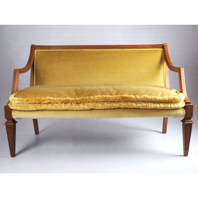 Vintage Yellow Mohair Settee Chairish