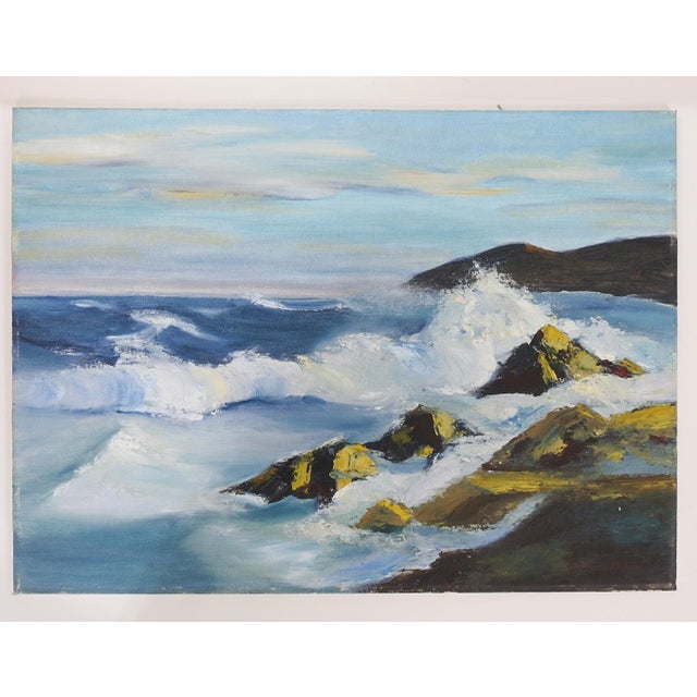 Mid 20th Century Rocky Seascape Painting For Sale In Seattle - Image 6 of 7