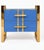 Wood Cornflower Blue Glass Nightstands with Brass Frames and Drawers from Justfurnituress SRL, Set of 2 For Sale - Image 7 of 10