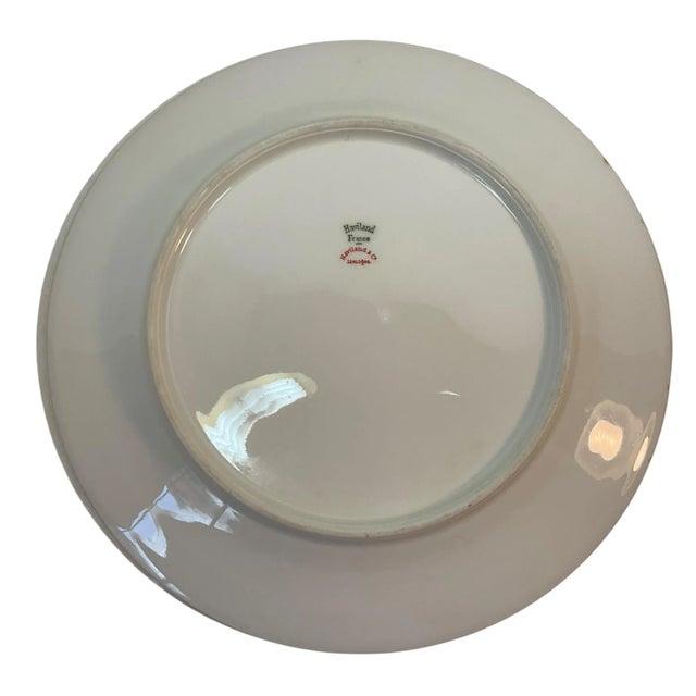 French Provincial Haviland & Co Limoges Antique White China Dinner Plates Gold Trim- Set of 7 For Sale - Image 3 of 11