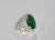 Oval Emerald 12.25 Carat Diamond Surround Ring Size 8 For Sale - Image 4 of 9