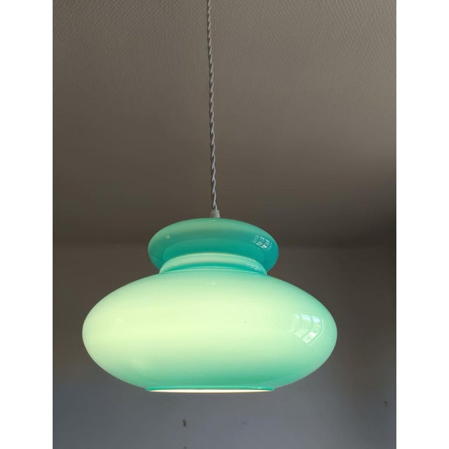 Glass Vintage Space Age UFO Pendant Light, 1970s For Sale - Image 7 of 9