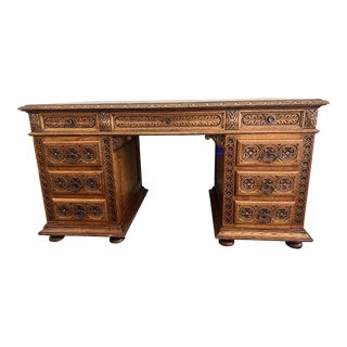 1950s Traditional Style Wooden Desk For Sale