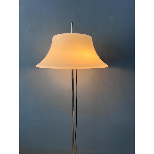 Vintage Space Age Floor Lamp with Acrylic Glass UFO Shade For Sale - Image 4 of 13