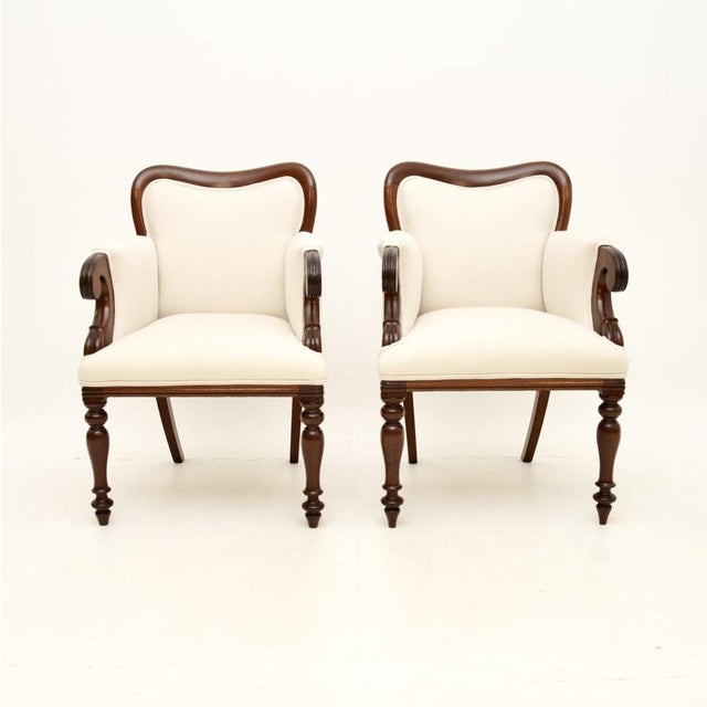 Antique William IV Armchairs, 1830s, Set of 2 For Sale - Image 11 of 11