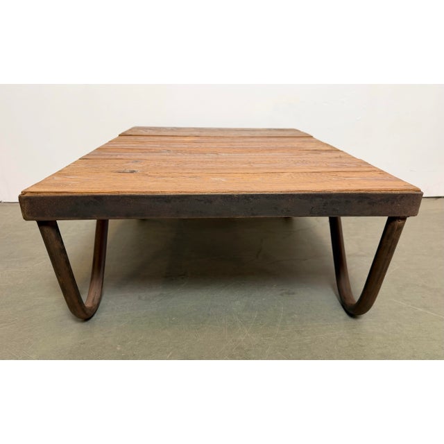 Brown Vintage Industrial Coffee Table, 1960s For Sale - Image 8 of 18