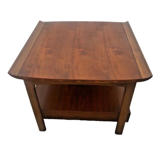Wood 1960s Danish Mid Century Modern Lane Side Table, Nightstand, Bottom Drawer and Shelf For Sale - Image 7 of 12