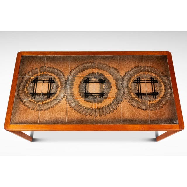 Set of Two Danish Modern Coffee Table W/ Matching Side Table in Teak W/ Ceramic Tile Mosaic Inlay by Johannes Andersen, Denmark, C. 1970's For Sale - Image 16 of 18