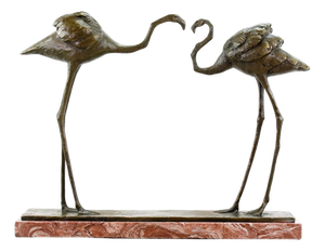 Bronze Two Flamingo Statue in the style of Rembrandt Bugatti