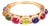 Bochic “Capri” Red Ruby & Multi Color Sapphires Bangle Set In 18K Gold & Silver For Sale