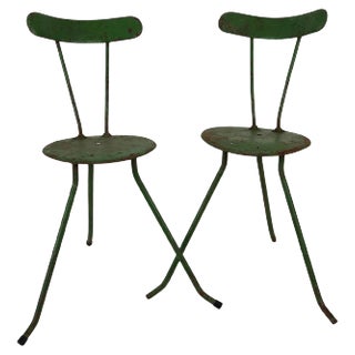 Hungarian Handmade Metal Chairs, 1950s, Set of 2 For Sale