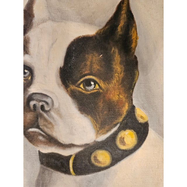 Small and charming painting on canvas in a simple white painted frame. Excellent condition.