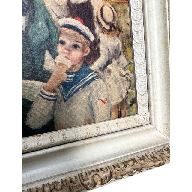 French Country 1950s Framed Impressionist Portrait Oil Paintings, Signed Huldah, Set of 2 For Sale - Image 3 of 12