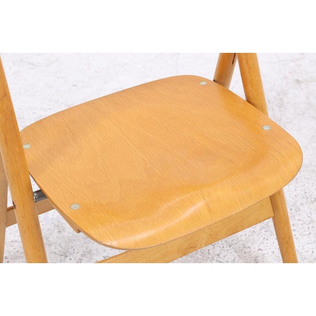 Brown SE 18 Folding Chairs by Egon Eiermann for Wilde + Spieth, Set of 4 For Sale - Image 8 of 17
