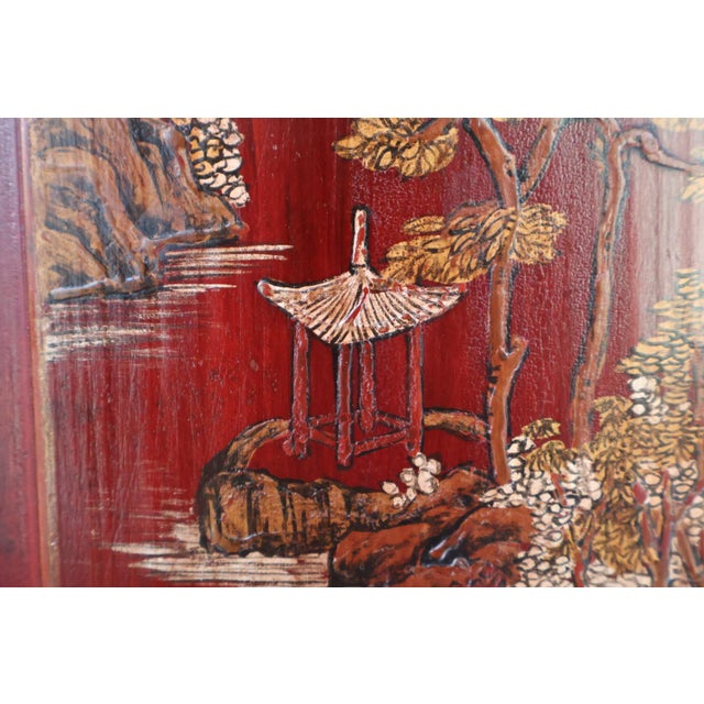 Early 20th-Century Chinese Red Lacquer Pantry Cabinet For Sale - Image 4 of 18