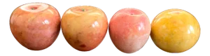Vintage Italian Alabaster Marble Fruit – Hand-Carved Stone Apples, Set of 4