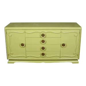 Mid Century Green Painted Credenza Circa 1960