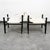 Set of white leather safari chairs with black frames. Unsigned examples. This set was recently imported directly from...