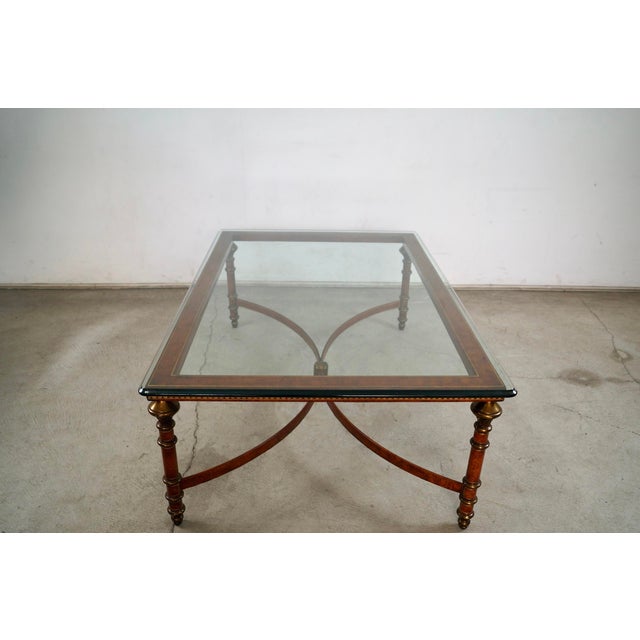 1970s 1970’s Hollywood Regency Maitland & Smith Leather & Brass Coffee Table For Sale - Image 5 of 12