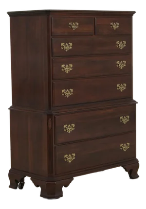 Ethan Allen Cherry 7 Drawer Tall Dresser Chest on Chest