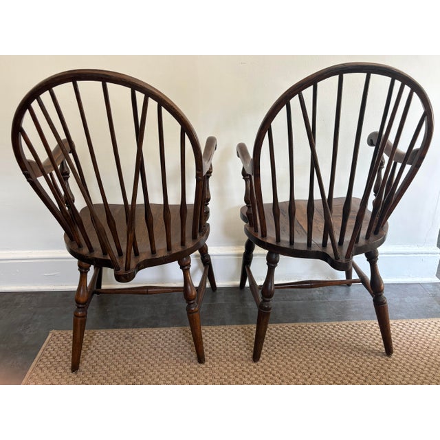 Wood Antique American Windsor Chairs, a Pair For Sale - Image 7 of 13