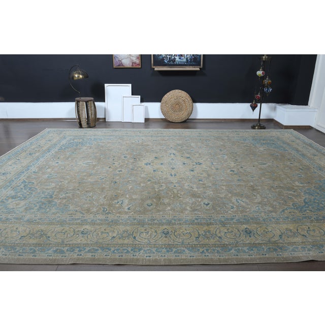 Brown 1970s Vintage Persian Handmade Wool Cotton Brown Area Rug For Sale - Image 8 of 11