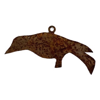 Vintage Metal Shooting Target in Shape of Crow/Raven, Wall Decor For Sale