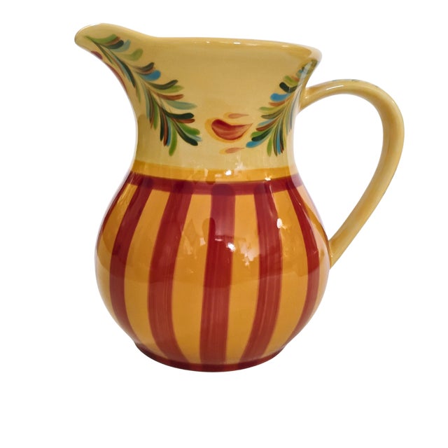 Yellow Southern Living at Home Gail Pittman "Siena" Ceramic Pitcher & Dish Set - 2 Pieces For Sale - Image 8 of 16