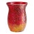 Large Red to Amber Mosaic Glass Hurricane Candle Holder – Oversized Decorative Votive For Sale