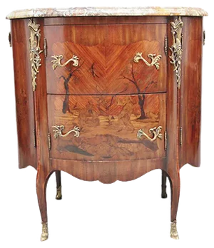 19th-Century French Marquetry Cabinet