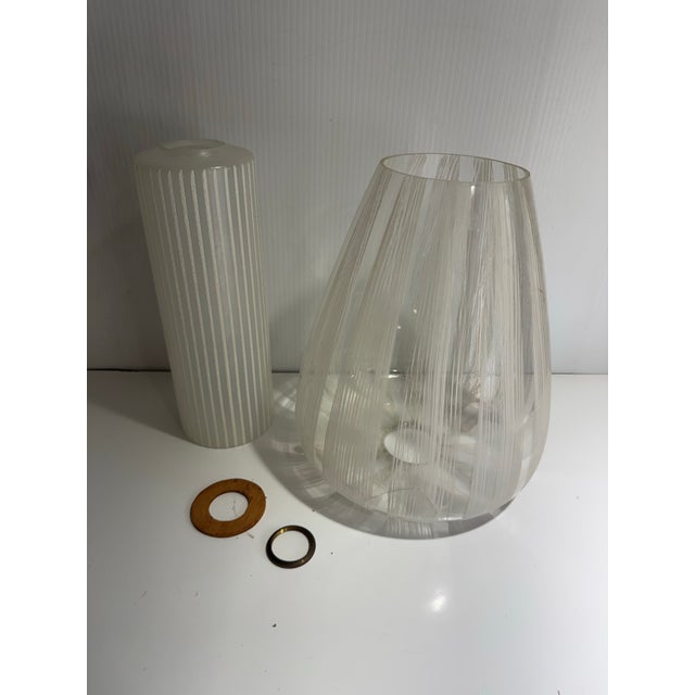 1960s Teak Modeline Style Table Lamp With Western Germany Glass Shade For Sale - Image 12 of 12