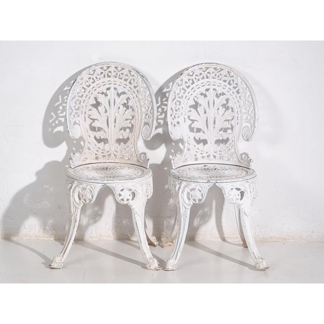 Art Nouveau Garden Table and Chairs Set, 1950, Set of 5 For Sale - Image 4 of 17