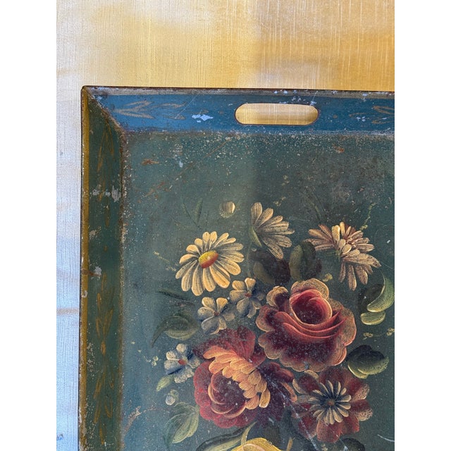 19th Century Metal Tin Toleware Tray For Sale - Image 4 of 5