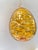 American Vintage Amber Blown Glass Egg Christmas Ornament With Gold & Silver Detail For Sale - Image 3 of 6