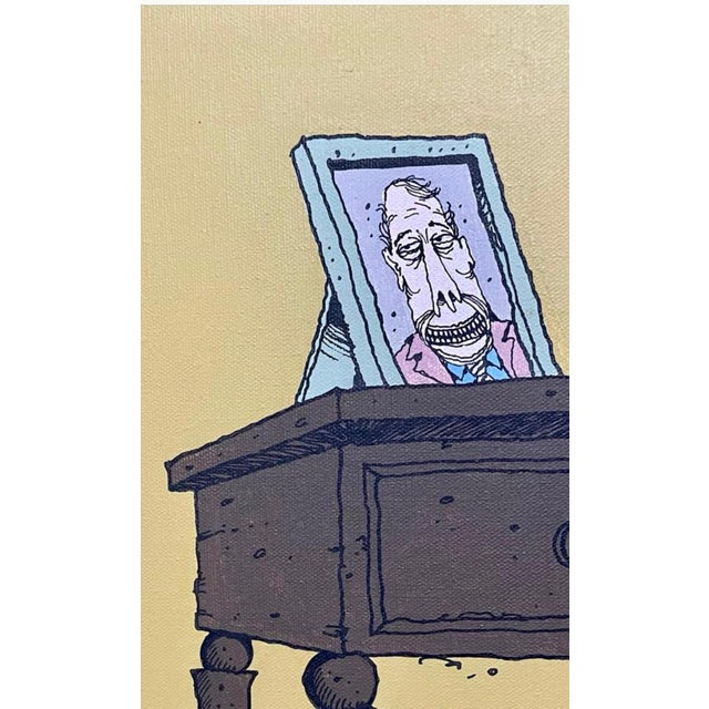 Textile r.p. Overmyer, Large Pop Art Cartoon Acrylic Painting by Syndicated Cartoonist r.p. Overmyer For Sale - Image 7 of 12