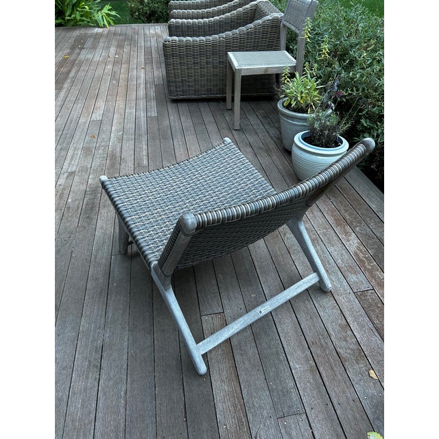 Contemporary Co9 Design Arden Adirondack Chair, Natural Teak With Grey Wicker For Sale - Image 3 of 12