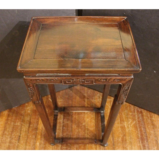 Ming style circa 1880 plant stand pedestal, Chinese Export. Dense rosewood - the colors & glowing finish are timeless....