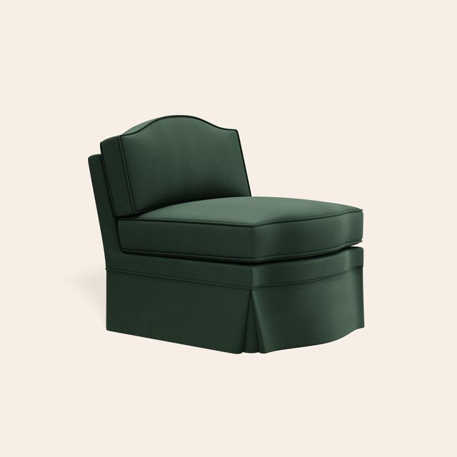 Olive Linen Felix Slipper Chair by Ceraudo For Sale - Image 7 of 7