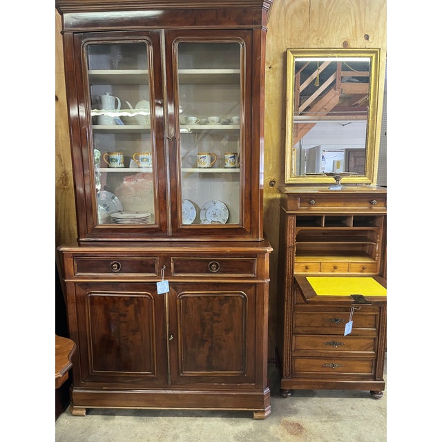 Italian Cherry Wood Display Cabinet, Mid-1800's For Sale - Image 9 of 11