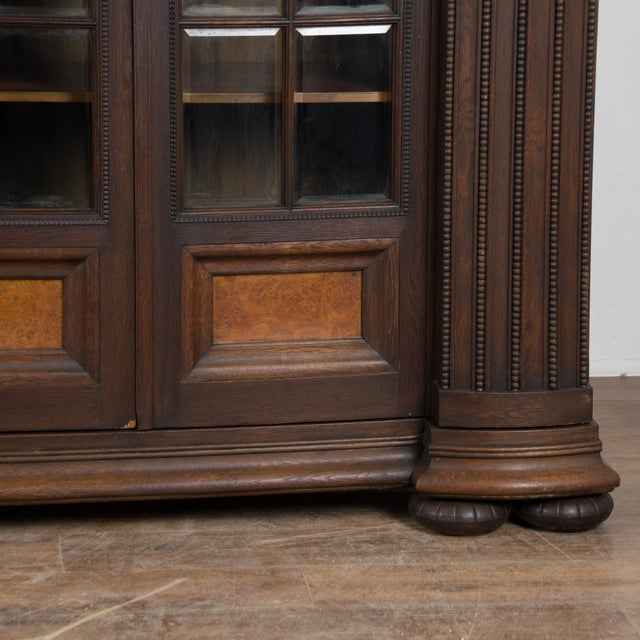 20th Century Danish Oak Display Cabinet With Carved Putti and Beveled Glass For Sale - Image 17 of 18