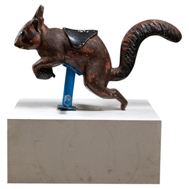 Mid-Century Industrial Aluminum Carousel Squirrel Figure on Stand, 1960s For Sale - Image 6 of 6